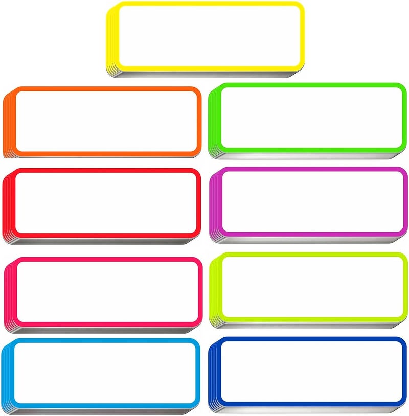 Mositear 162pcs Magnetic Dry Erase Labels Colorful Name Tags Flexible Reusable Magnetic Label Stickers for White Board Refrigerator Locker Size 3.2"x1.2" by - Image 1